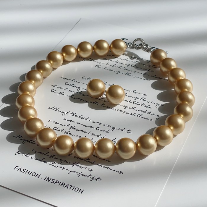 왕진주 골드 15mm 목걸이 Princess Gold Pearl 15mm Necklace 대표 이미지 - 왕진주 목걸이 추천