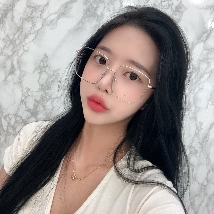 VANANA2 빅사이즈 사각테 실버 안경 대표 이미지 - 하금테 안경 추천