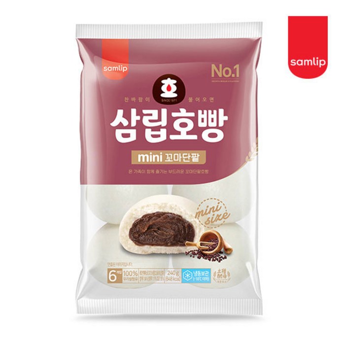 삼립 냉동 꼬마호빵 단팥 6개입, 5봉, 240g 대표 이미지 - 호빵 추천