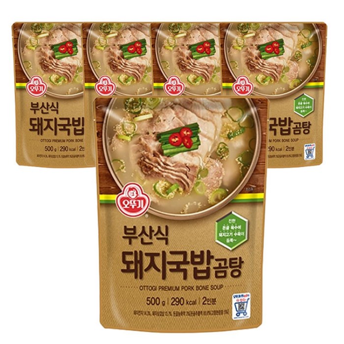 [로적마켓]오뚜기 부산식 돼지국밥 곰탕 500g, 5개 대표 이미지 - 돼지국밥 추천