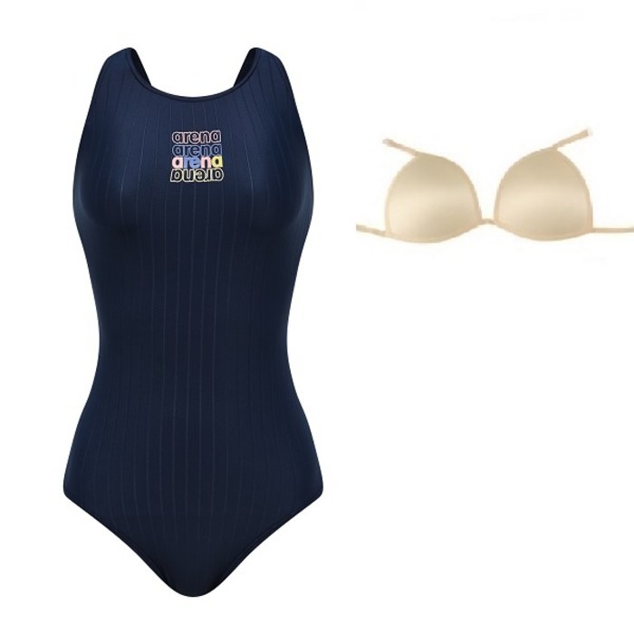 아레나 (A0S PL02 NVY) 여성 실내 수영복+브라캡