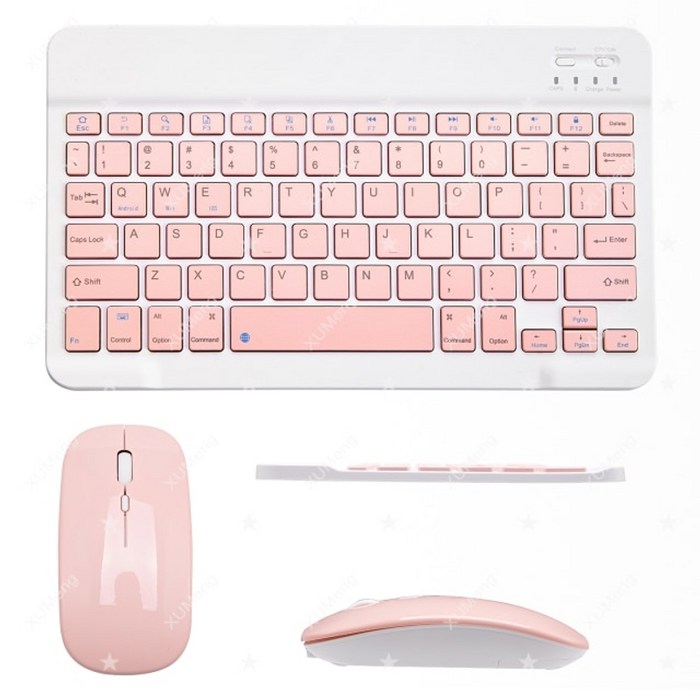 인체 생명학적 유무선 키보드mini wireless keyboard for 2022, 키보드와 마우스, 10인치 핑크 영어 대표 이미지 - 핑크 기계식 키보드 추천