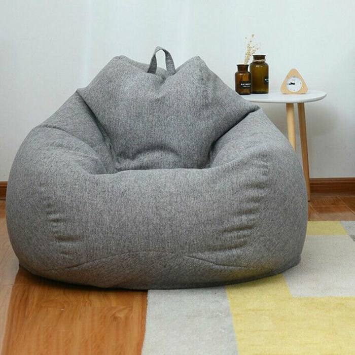 1인용 페브릭 원룸 폭신폭신 친환경 마약쇼파 70x80cm, 그레이 대표 이미지 - 대형 빈백 추천