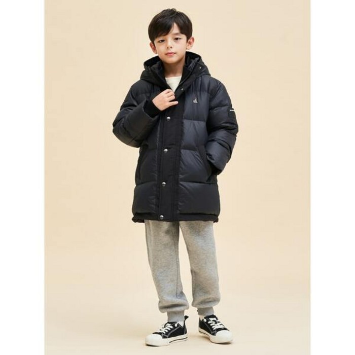 빈폴키즈 *SSG몰특가*[BEANPOLE KIDS] 샤이니 덕다운 하프패딩 블랙 (BI3X38U045)