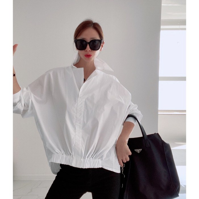 여성 봄 가을 신상품 셔츠 남방 블라우스 오버핏 루즈핏 머랭잠바형블라 대표 이미지 - 오버핏 셔츠 추천