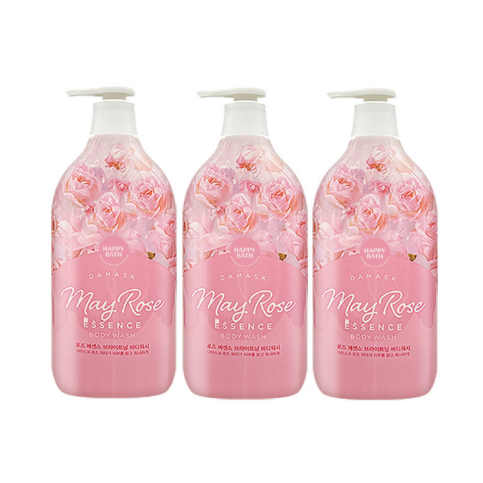 해피바스 로즈 바디워시, 900g, 3개