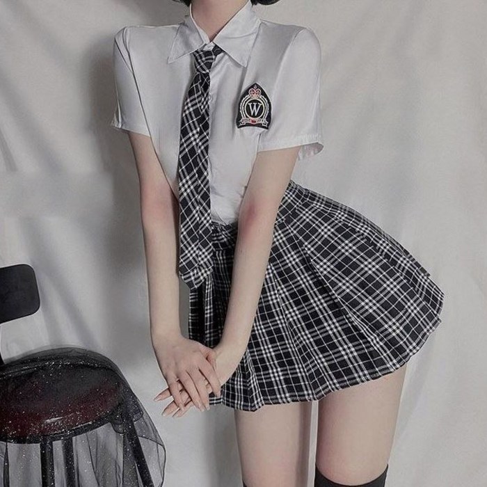 카밀라쇼룸 섹시 스쿨룩 교복 일본 학생 교복 풀세트 대표 이미지 - 교복 코스프레 추천