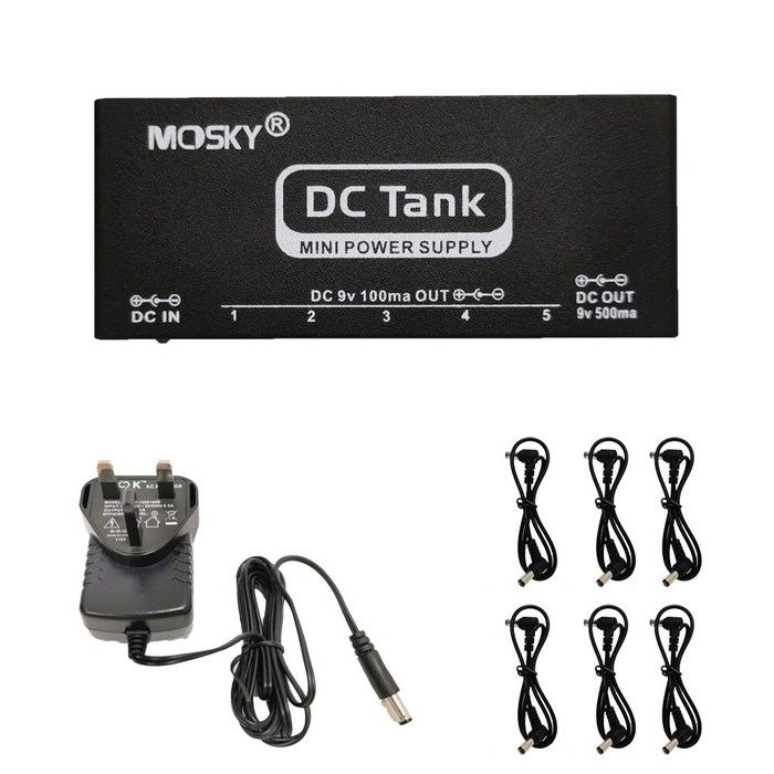 Mosky DC Tank 9V 기타 페달 전원 공급 장치 6 이펙트 페달 용 절연 출력 미니 기타 액세서리, 하나, UK Plug 대표 이미지 - 멀티 이펙터 추천