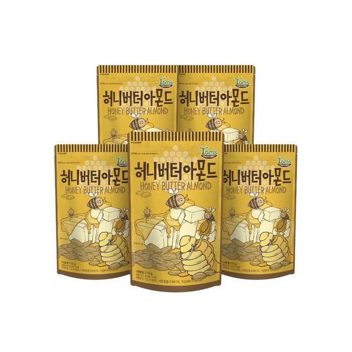 허니버터 아몬드, 130g, 5개 대표 이미지 - 버터 추천