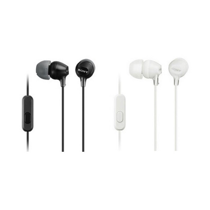 소니 유선이어폰 음질좋은 커널형 핸즈프리 이어폰 MDR-EX15AP, 블랙 대표 이미지 - 소니 헤드폰 추천