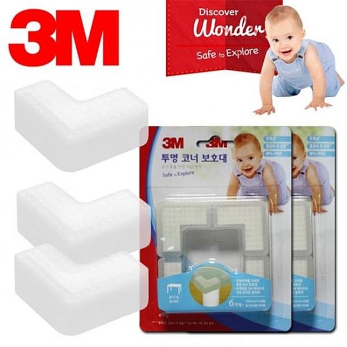 3M 투명 코너 보호대 모서리 유아 안전 용품 4Px2개