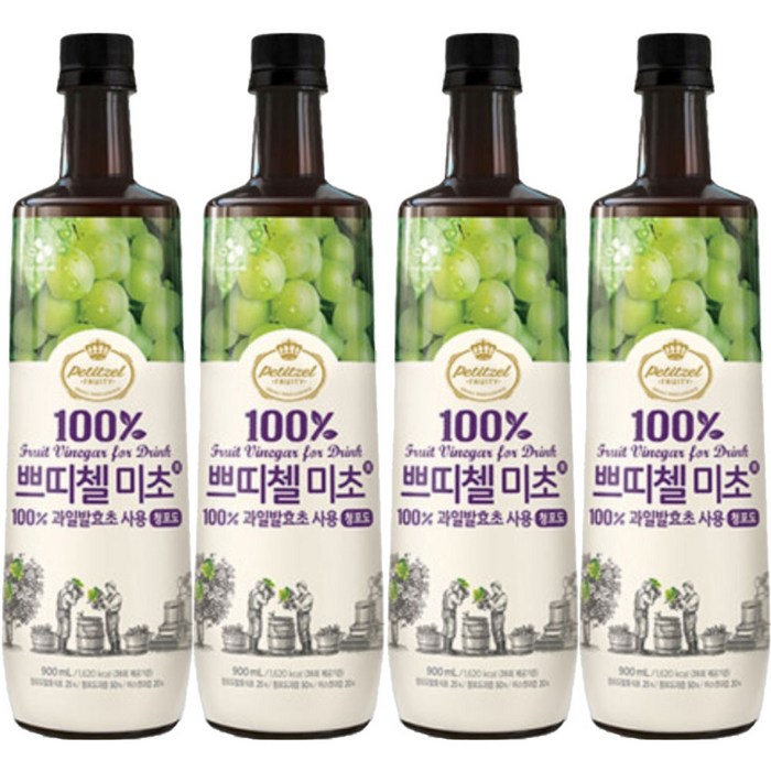 쁘티첼 미초 청포도 900ml 마시는 과일 식초, 4개 대표 이미지 - 쁘띠첼 추천