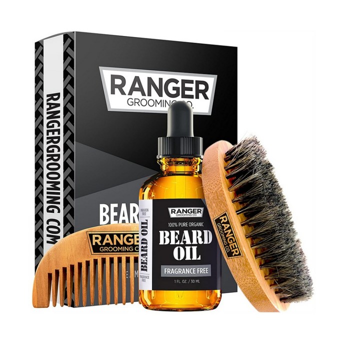 Leven Rose 레븐 로즈 Ranger Beard Oil 레인저 그루밍 컴퍼니 남성 수염관리 3종세트, 1개, 1ml 대표 이미지 - 비어드 오일 추천