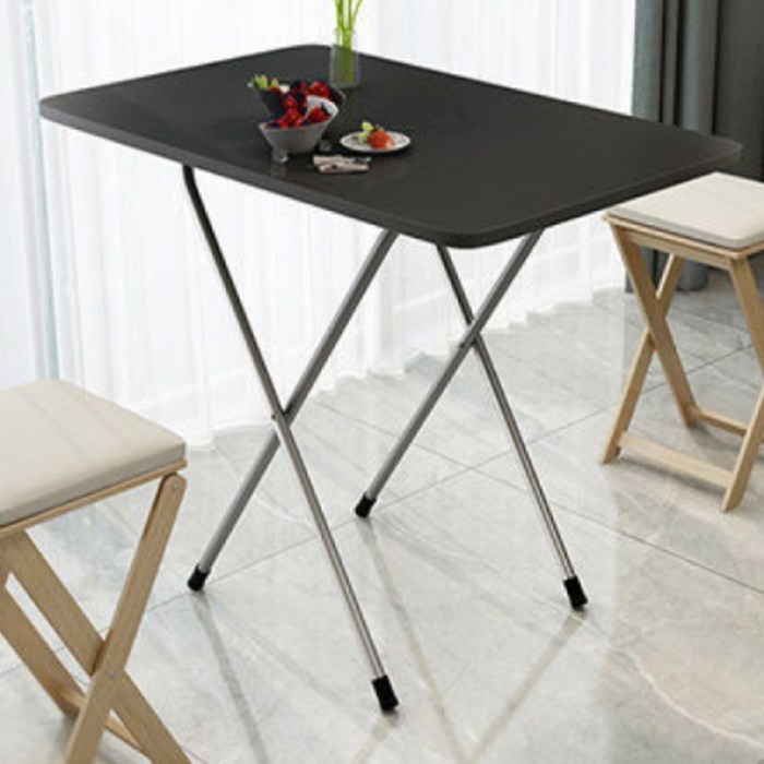 오브민 접이식 사각 사이드 테이블 800 x 400 x 700mm, 블랙 대표 이미지 - 입식 테이블 추천