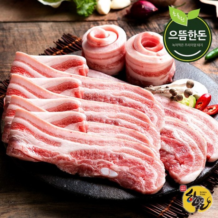 [으뜸한돈] 국내산 냉장 한돈 오겹살 500g+500g (구이용), 1kg, 단품 대표 이미지 - 칼집 삼겹살 추천