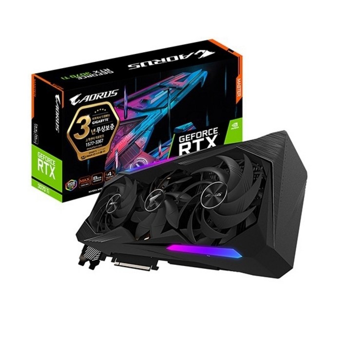 기가바이트 AORUS 지포스 RTX 3070 Ti Master D6X 8GB 그래픽카드 제이씨현 대표 이미지 - RTX 30 시리즈 제품 추천