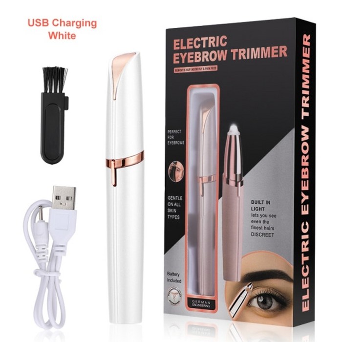 미니 전기 눈썹 트리머 립스틱 제모기 펜 EyeBrow 헤어 리무버 Painless Eye Brow Trimmer, 협력사, 하얀 대표 이미지 - 레이저 제모기 추천