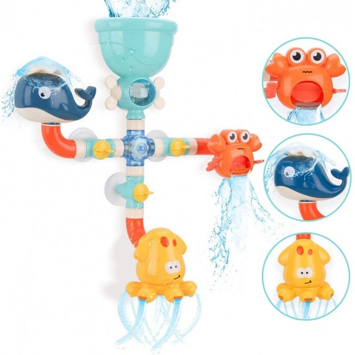 GILOBABY 목욕 장난감 물놀이 장난감 교육 완구 물 스프레이 샤워 컵 해양 동물 귀여운 모양 안전 소재