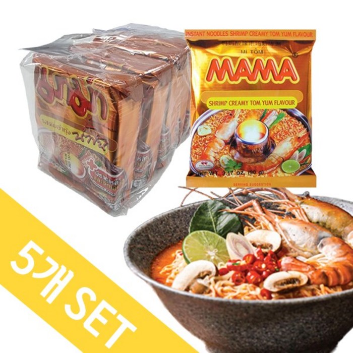 태국라면 마마 똠냠크리미(MAMA KOONG CREAMY) 60g X 5ea 대표 이미지 - 똠얌꿍 추천
