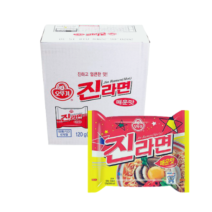 오뚜기 진라면 매운맛 120g, 110g, 20개 대표 이미지 - 매운짬뽕 추천