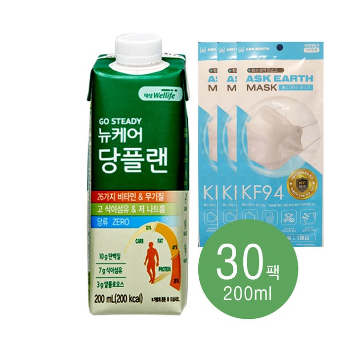 대상웰라이프 뉴케어 당플랜 당뇨환자영양식 200ml 30개, 30팩 대표 이미지 - 뉴케어 영양식 추천