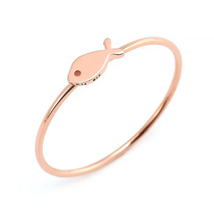 18K 심플 물고기 텐션 유닛링 반지 NPR21627 대표 이미지 - 18k 반지 추천