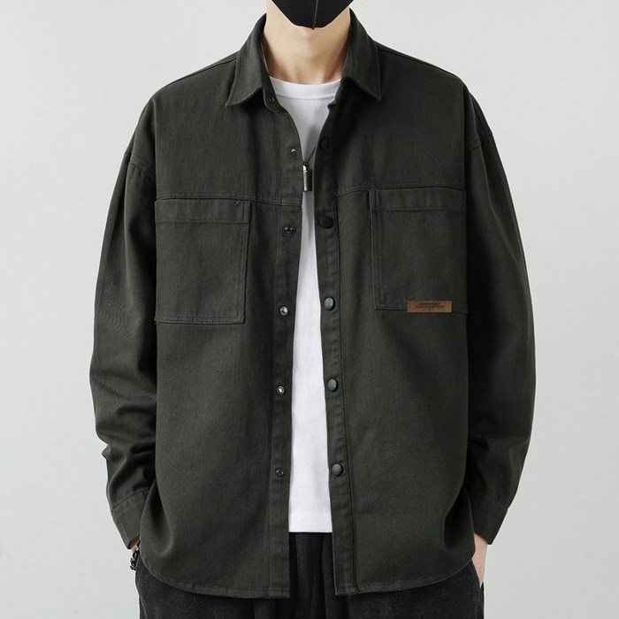 남성 봄가을 카고 셔츠 자켓 루즈핏 캐주얼