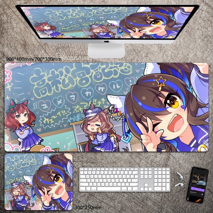 우마무스메 대형 마우스 장패드 긴 빅사이즈 키보드 책상 데스크 패드, 300x250mm + 3mm개, AG 대표 이미지 - 우마무스메 장패드 추천