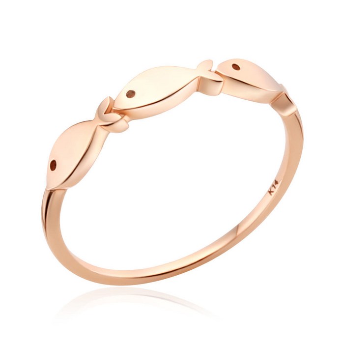 [비앤비골드]14K18K 큐티 세마리 물고기 반지 NPR28503 대표 이미지 - 18k 반지 추천