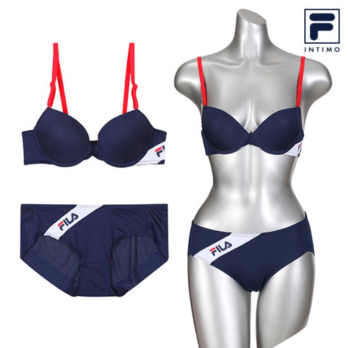 [FILA] 휠라 여성 브라 드로즈 세트 FI4BAB6448F_SETDR_NAY 대표 이미지 - 휠라 브라 팬티 세트 추천