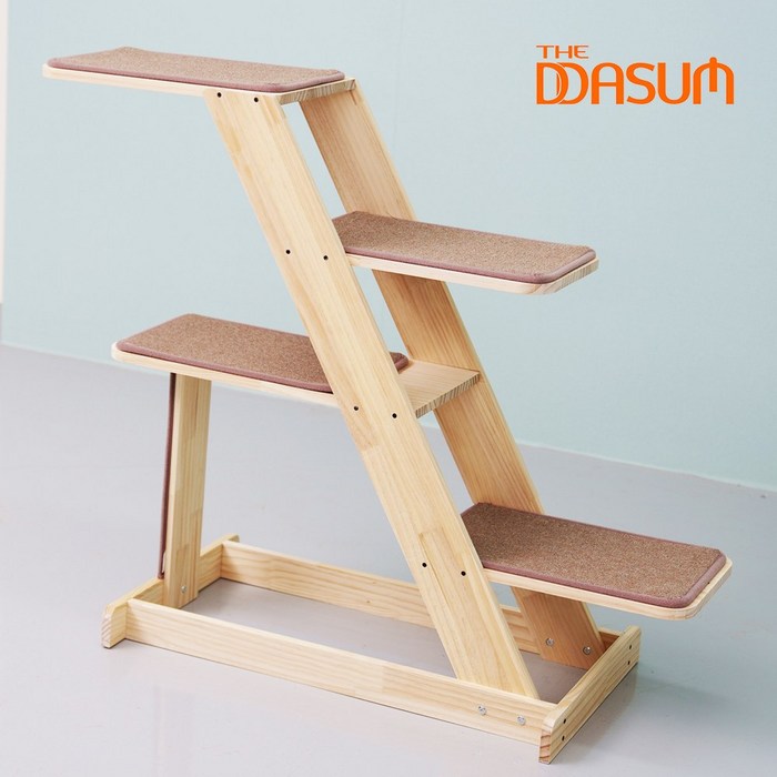 더따슴 고양이 스크래쳐 먼치킨 5단 DIY 원목 캣타워, 혼합색상, 1개 대표 이미지 - 먼치킨 캣타워 추천