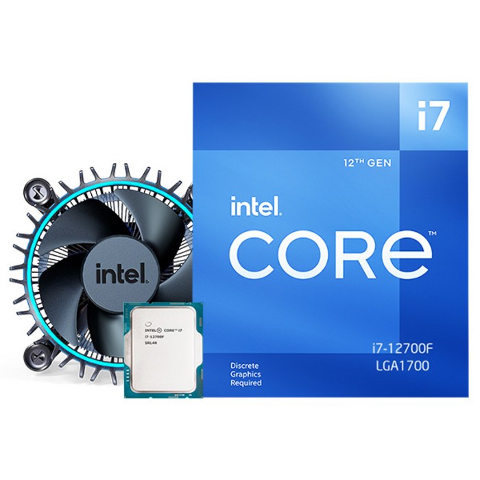 박스 인텔 코어12세대 정품 i7-12700F CPU (엘더레이크 LGA1700 쿨러포함), 1개, 선택하세요 대표 이미지 - 인텔 12세대 CPU 추천