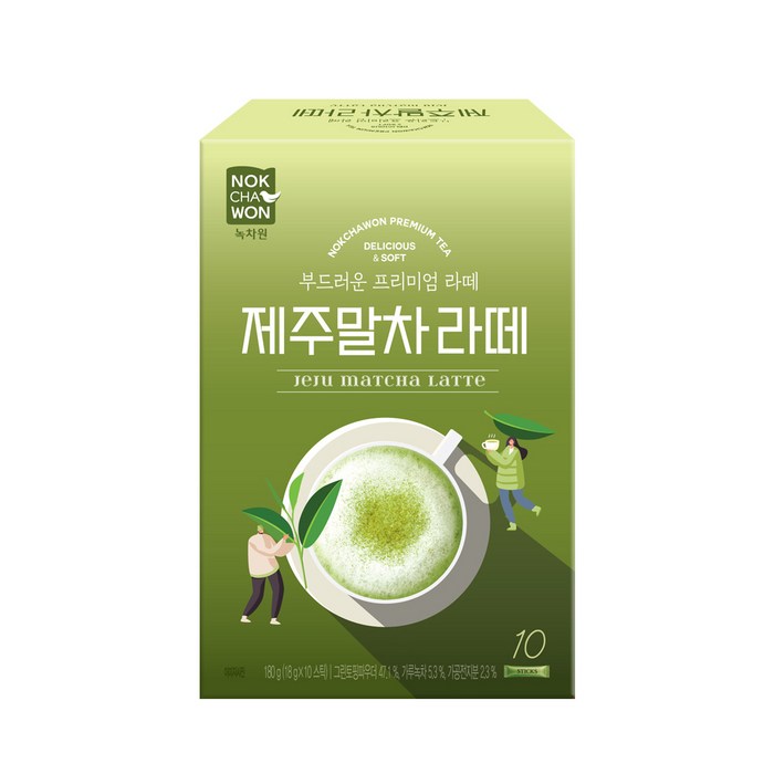 [녹차원] 진짜 진한 제주말차라떼 40T (10T 4팩), 단품, 4개 대표 이미지 - 말차라떼 추천