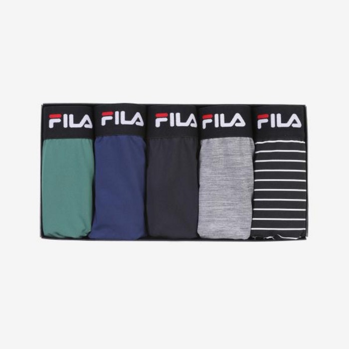 [FILA] 리니어 블랙밴드 5매입 드로즈_FI4DRD2419M_BLK 대표 이미지 - 휠라 팬티 추천