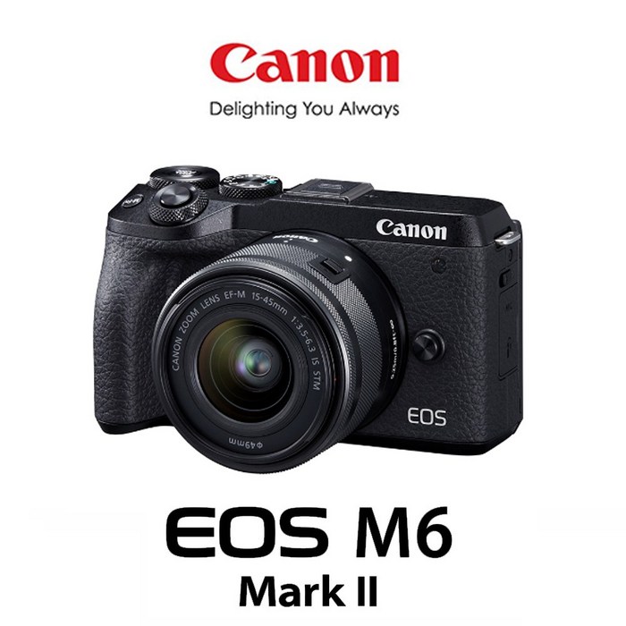 캐논 EOS M6 MARK ll 15-45mm KIT + 전용LCD보호필름 메모리패키지 미러리스카메라, 16G패키지 대표 이미지 - 캐논 EOS 미러리스 추천