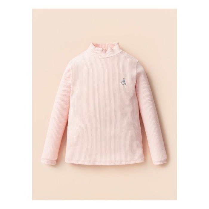 [빈폴키즈] 핑크 베이직 골지 하이넥 티셔츠