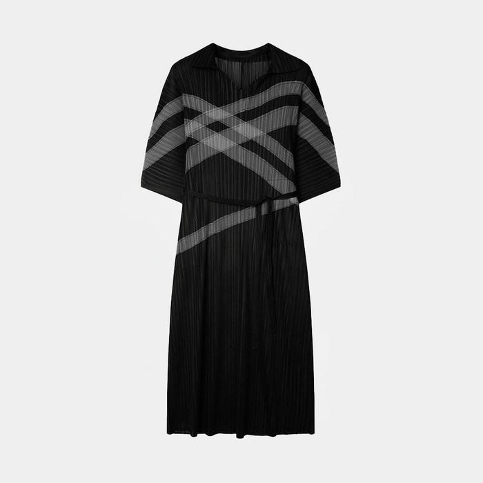 요하넥스 레이스 플리츠 카라 원피스