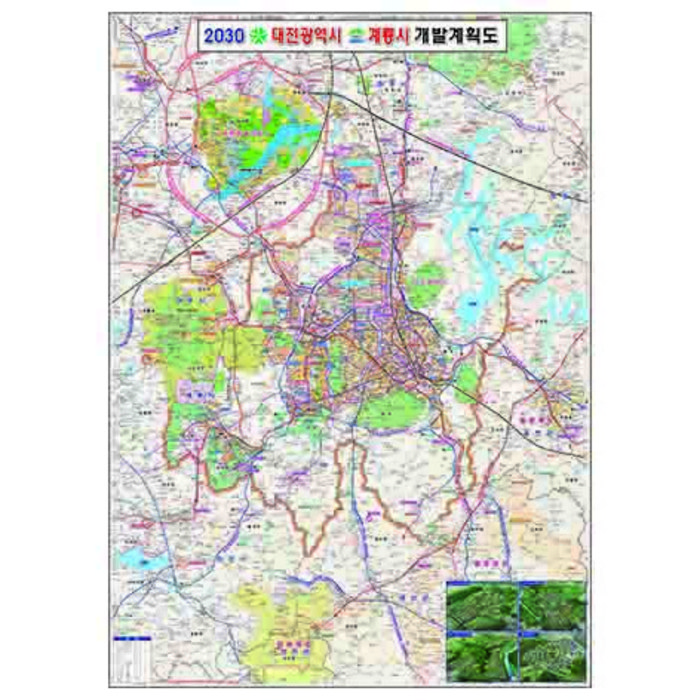 대전시 개발계획도_국토계획 도시개발계획(사이즈 2종 선택) 코팅형, 150x110 대표 이미지 - 부동산 지도 추천