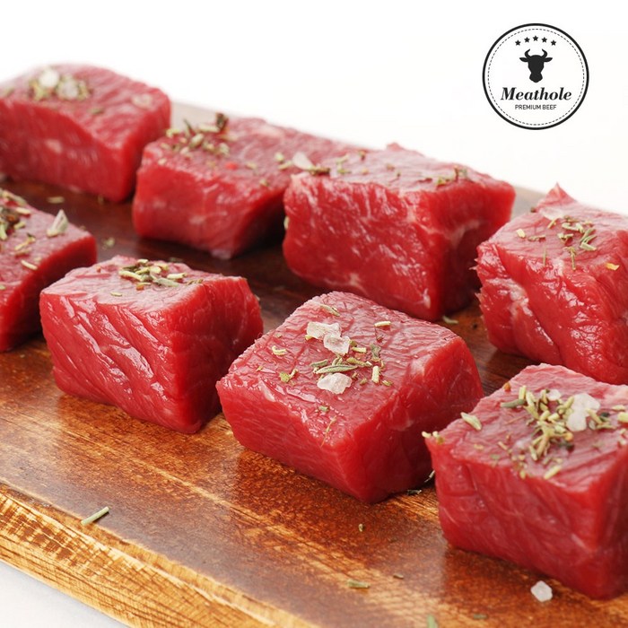 미트홀 우둔살 큐브 스테이크 1kg 200g 단위 소포장, 1세트 대표 이미지 - 큐브 스테이크 추천
