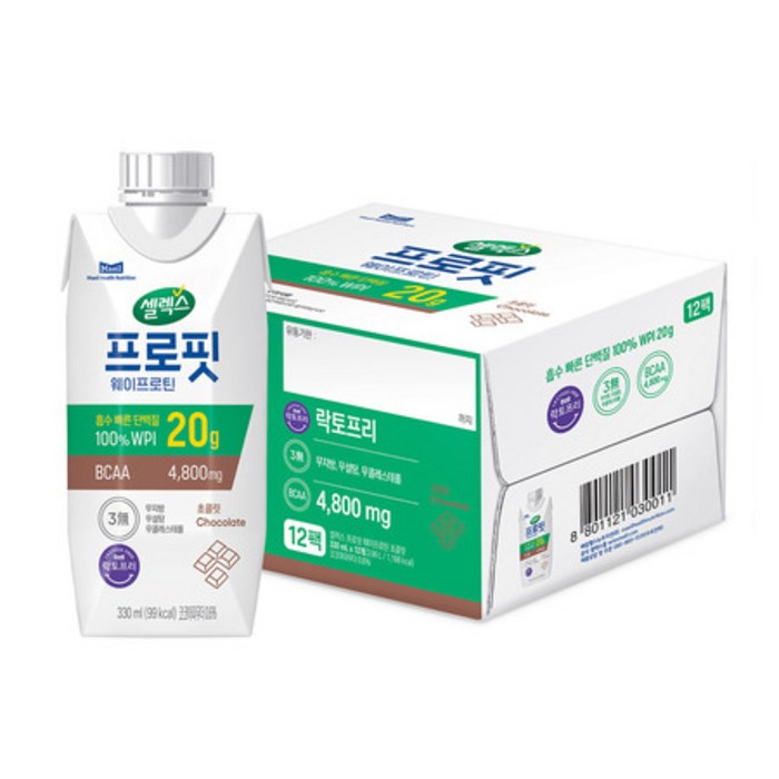 셀렉스 프로핏 웨이프로틴 초콜릿, 330ml, 12개 대표 이미지 - 셀렉스 프로틴 추천