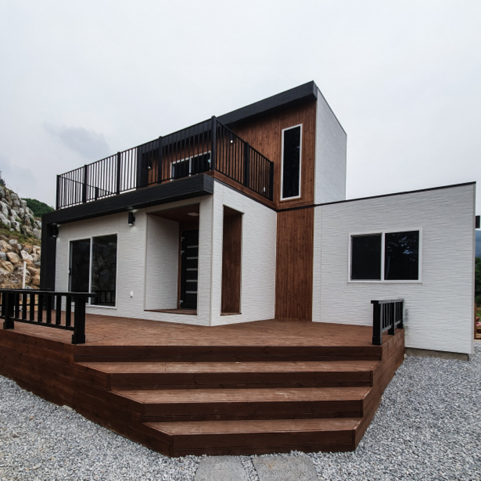 [주식회사 작은집] 이동식주택 2020 NEW 파비앙23.5평 목조주택 모듈러하우스, 테크 테라스 난간
