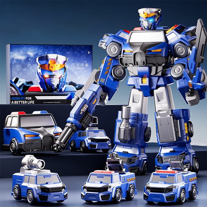 laderive 변신로봇 장난감 자력 융합 다섯 대 차량형 로봇
