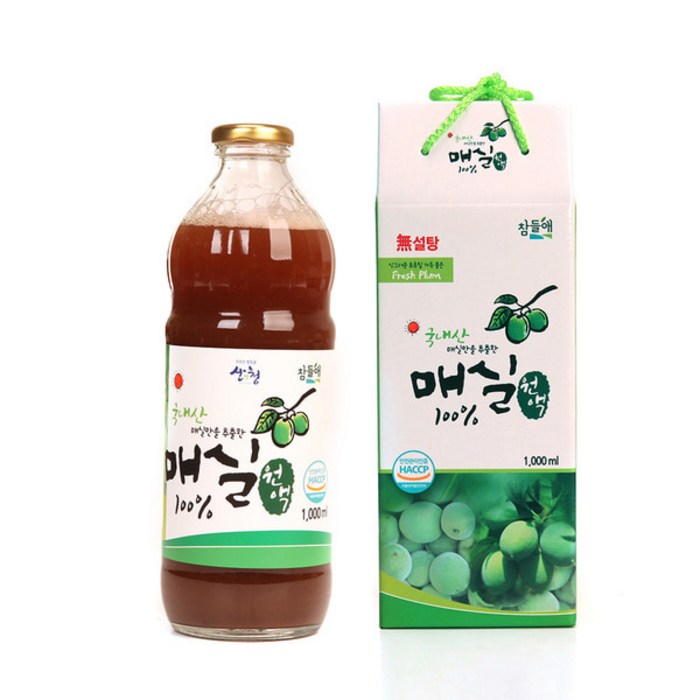 참들애 지리산 청정 산청 매실 100% 무설탕 매실원액, 1병, 1000ml 대표 이미지 - 매실청 추천