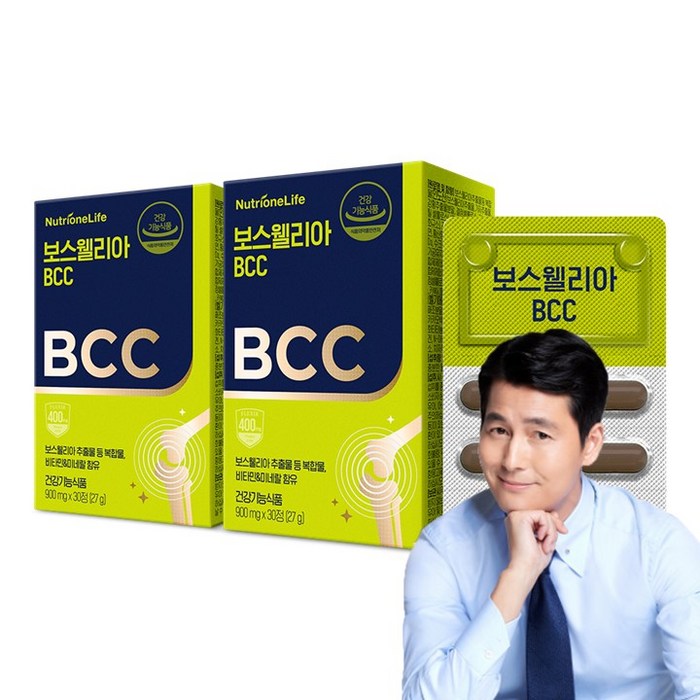 뉴트리원 관절 연골 보스웰리아 BCC 무릎 뼈 영양제 강황 가자 ANA공법 식약처인증 7종복합기능성 비씨씨 + 활력환, 2box, 30정 대표 이미지 - 무릎 연골 영양제 추천