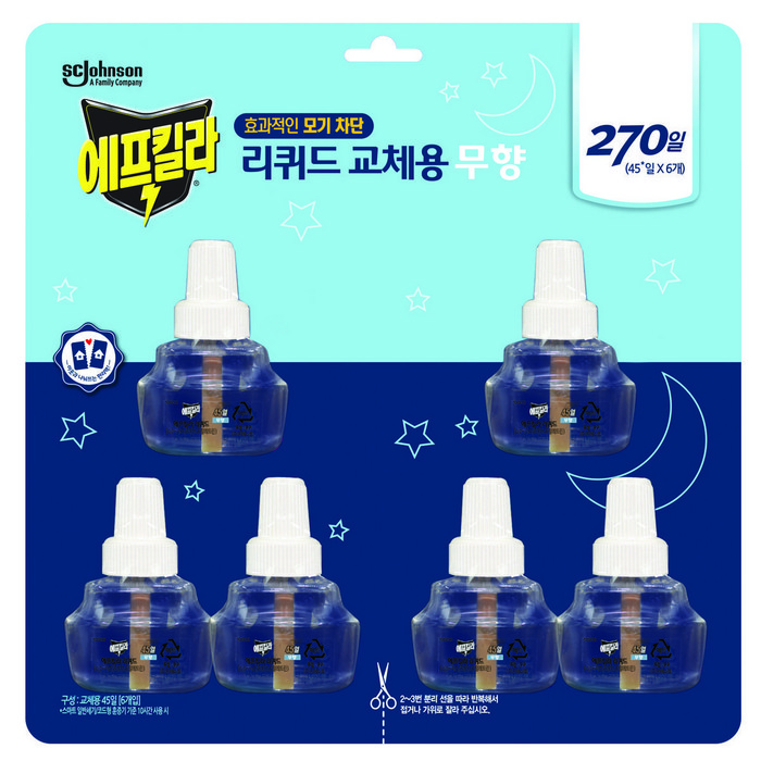 에프킬라 리퀴드 리필귤꽃향 45DAYSX6개, 33ml, 1세트 대표 이미지 - 모기향 추천