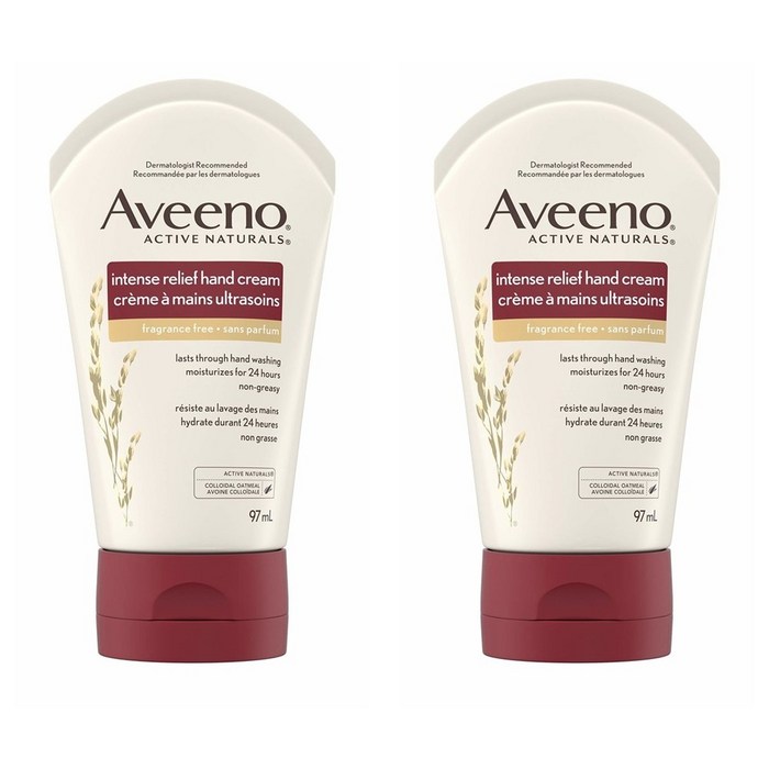 아비노 Aveeno Skin Relief Intense Moisture Hand Cream 인텐스 릴리프 모이스처 핸드 크림 97ml 2팩, 1개, 1g