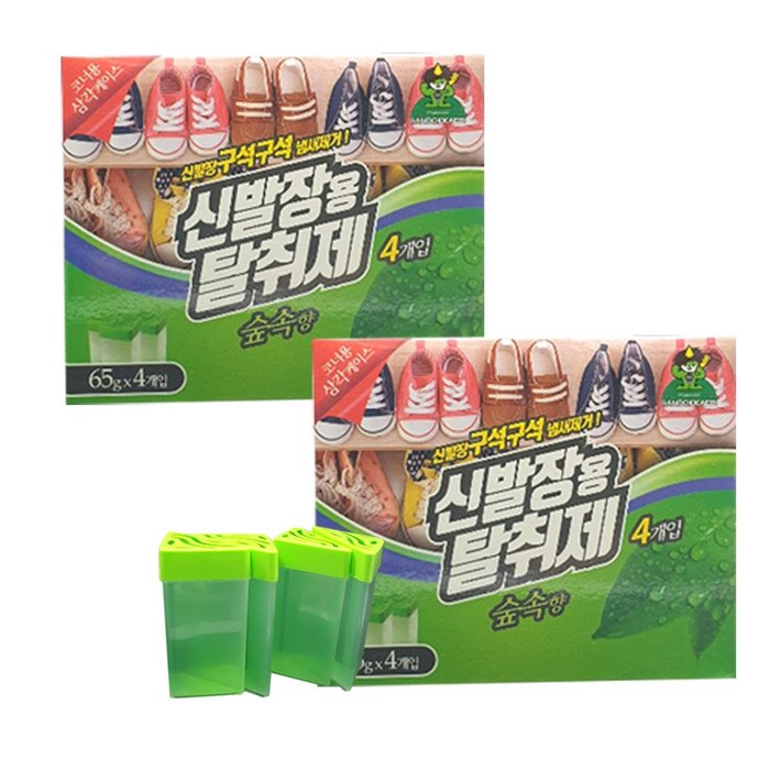 산도깨비 신발장용 탈취제 숲속향 65g*4개입 신발장, 2개, 260g 대표 이미지 - 신발장 탈취제 추천