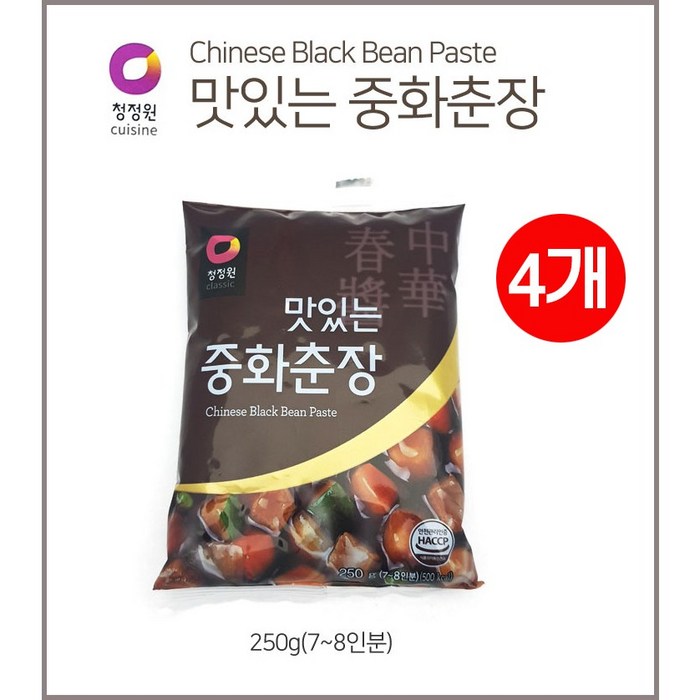 해피유니몰 [청정원 춘장] 중국집 짜장면 맛을 그대로 살리는 250g(7~8인분) 맛있는 중화춘장, 4개, 250g 대표 이미지 - 윤짜장 추천