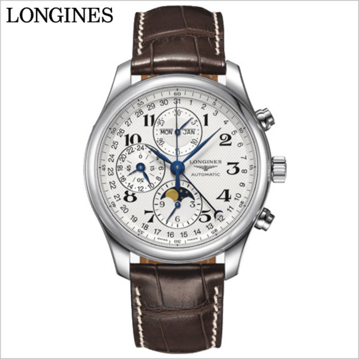 론진시계 L2.773.4.78.3 마스터콜렉션 42mm 문페이즈 남성가죽 대표 이미지 - 론진 시계 추천