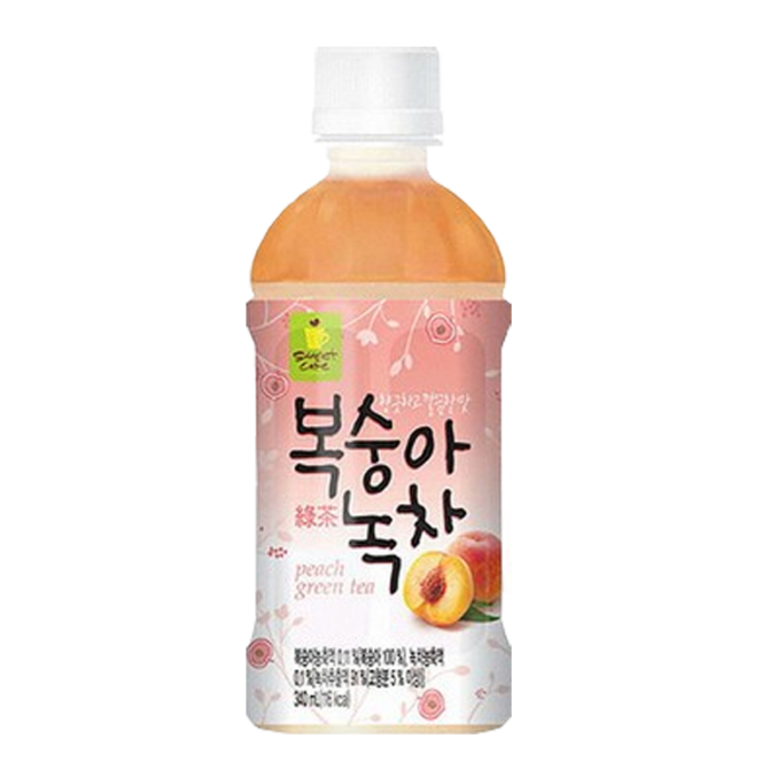 웰그린 스위트카페 복숭아녹차 340ml, 20개 대표 이미지 - 편의점 음식 추천